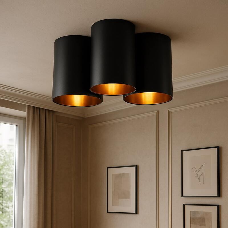 Moderne plafondlamp zwart, Franck