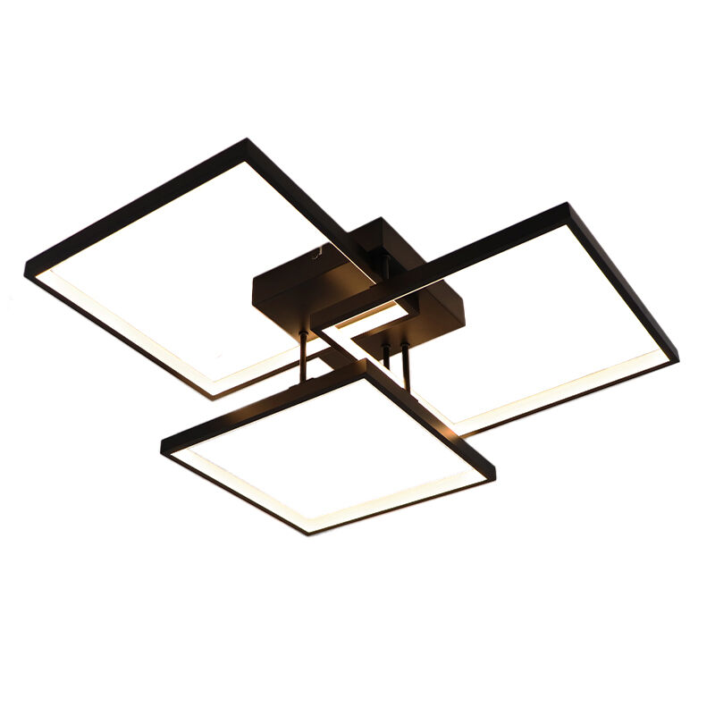 Moderne plafonnière Giorgio, zwart, medium, 38w, 2700K LED
