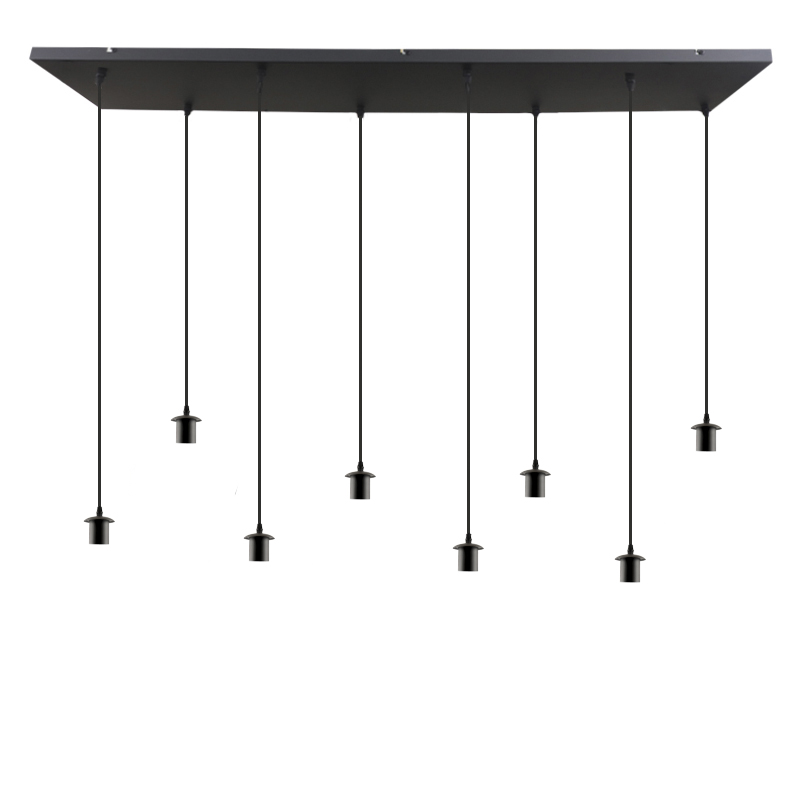 Aluminium hanglamp zonder kap zwart, Rika