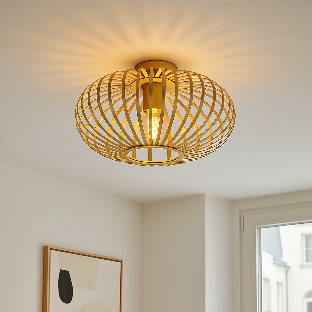 Industriële plafonnière goud, Lieve