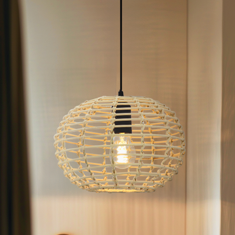 Rotan hanglamp bruin, Roza