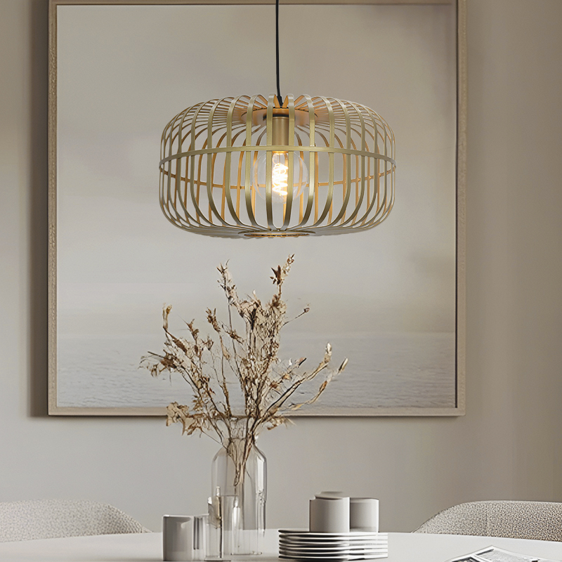 Industriële hanglamp goud, Tobi