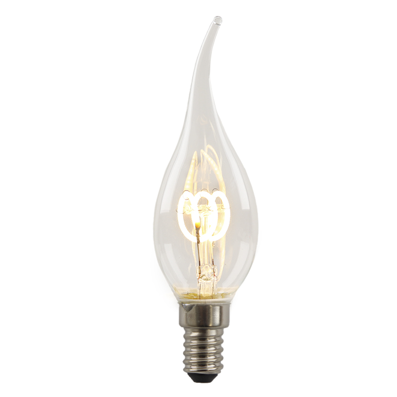 Dimbare Olucia E14 LED kaarslamp Tuelo, 2W, 2700K