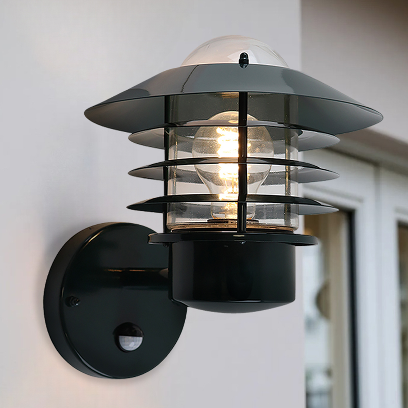 Rvs buiten wandlamp met bewegingssensor groen, Felice, IP44