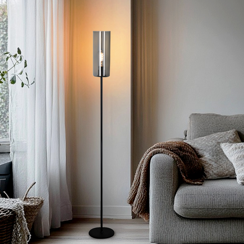 Moderne vloerlamp grijs, Gaya, met schakelaar