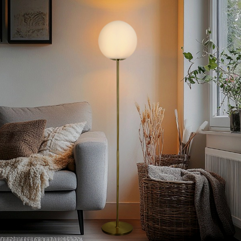 Design vloerlamp wit, Dolf, met schakelaar