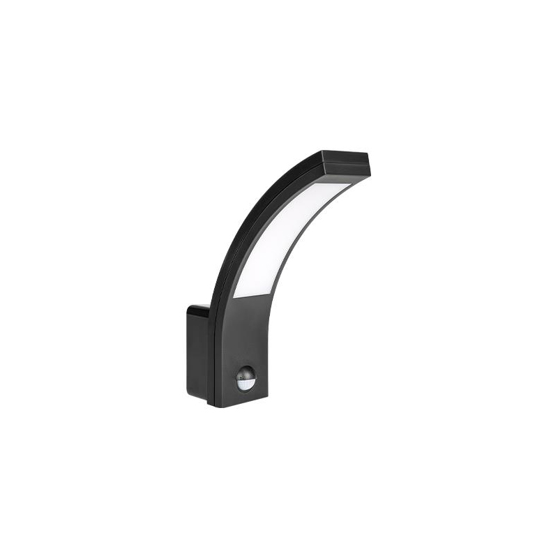 Moderne buiten plafondlamp met schemersensor zwart, Sal, 10W, 4000K LED, IP54