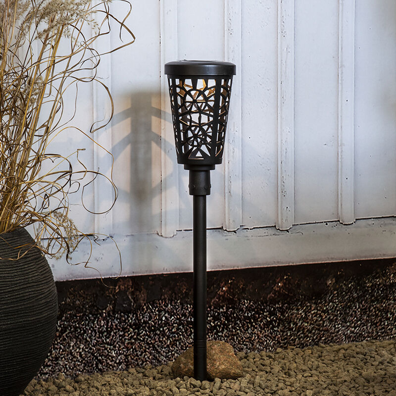 Kunststof solar prikspots zwart, Amresh, 0,03W, 3000K LED, IP44