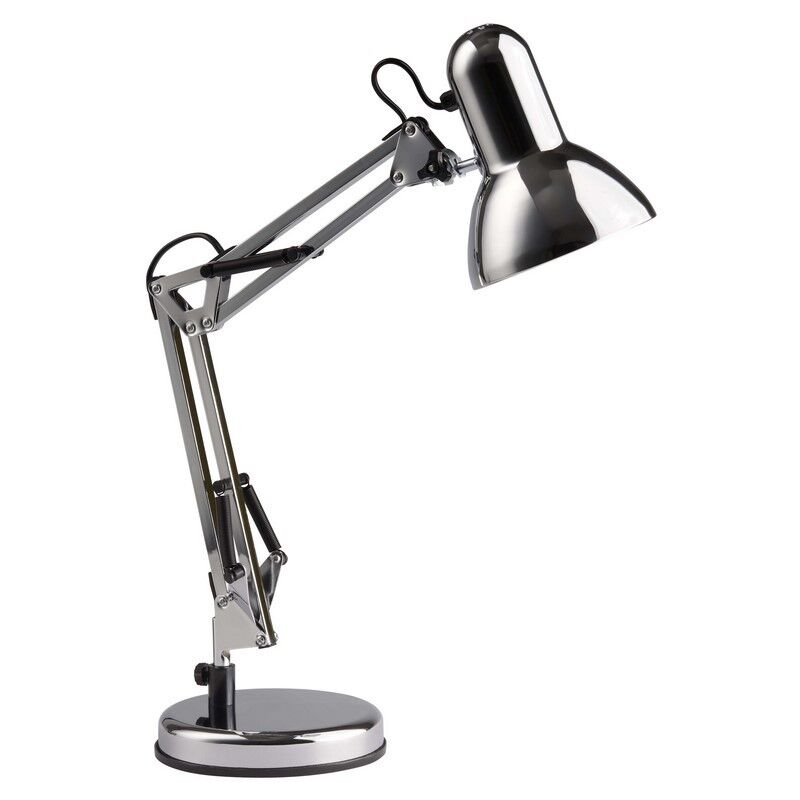 Industriële bureaulamp chroom, Naline, met schakelaar