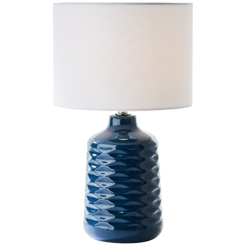 Retro tafellamp blauw, Roelf, met schakelaar