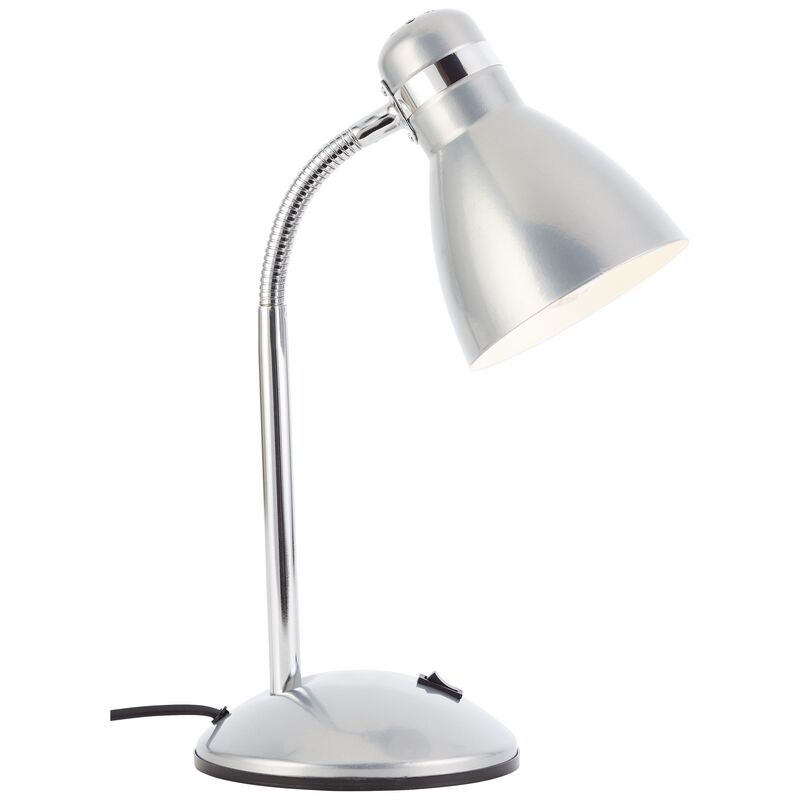 Kunststof bureaulamp zilver, Santana, met schakelaar