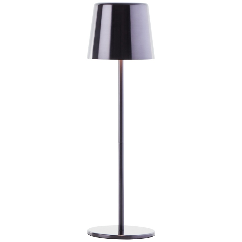 Moderne oplaadbare buiten tafellamp zwart, Skander, 4W, warm tot koud wit verstelbare LED, IP44, met touchdimmer