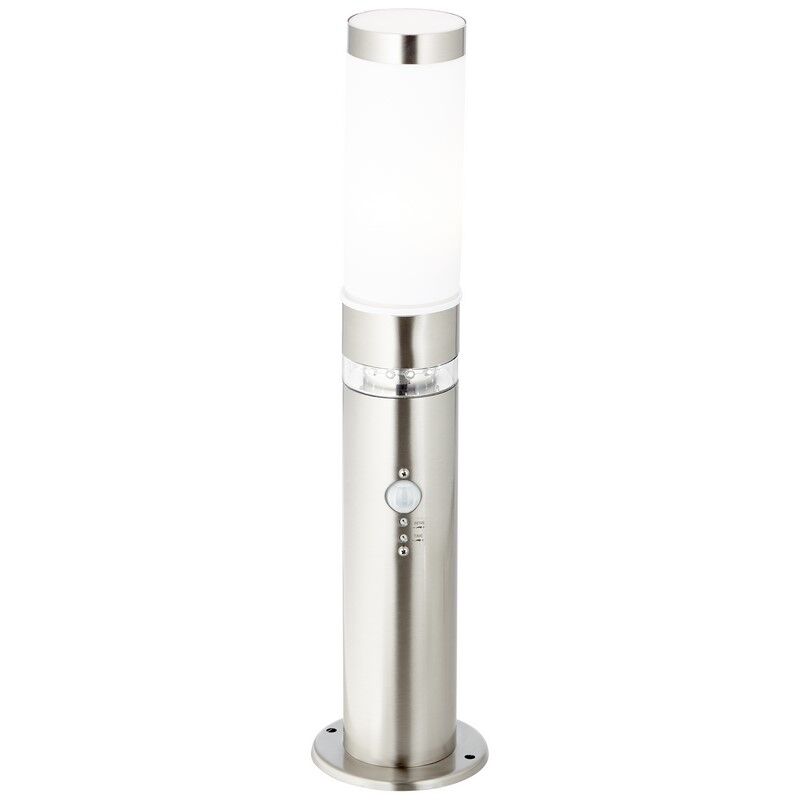 Kunststof staande buitenlamp met schemersensor chroom, Sage, 2W, 3000K LED, IP44