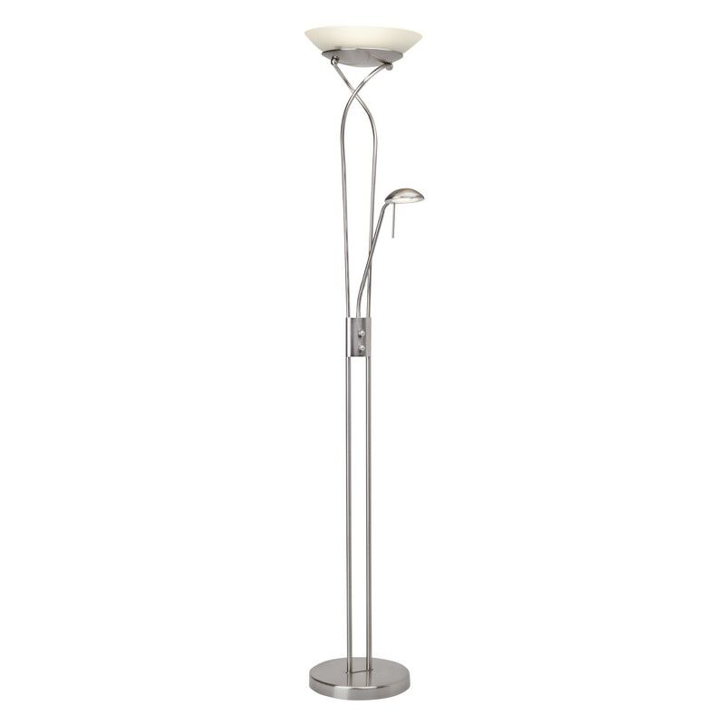 Moderne staande leeslamp chroom, Joann, 18W, 3000K LED, met schakelaar