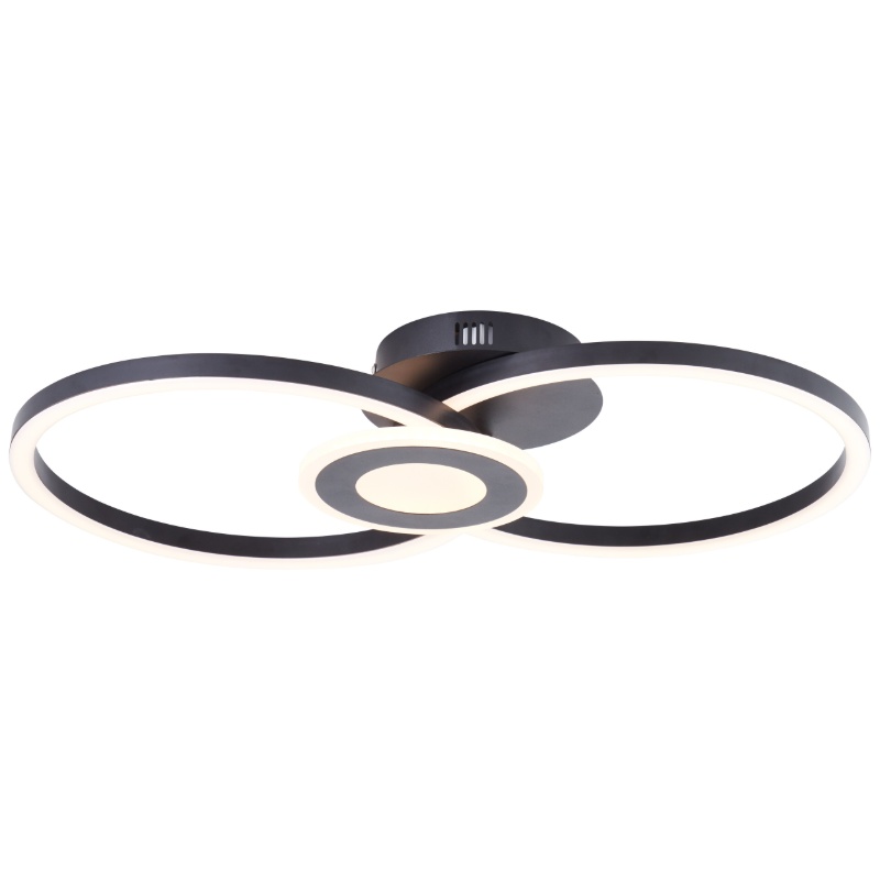 Design plafondlamp zwart, Volkert, 24W, 3000K LED