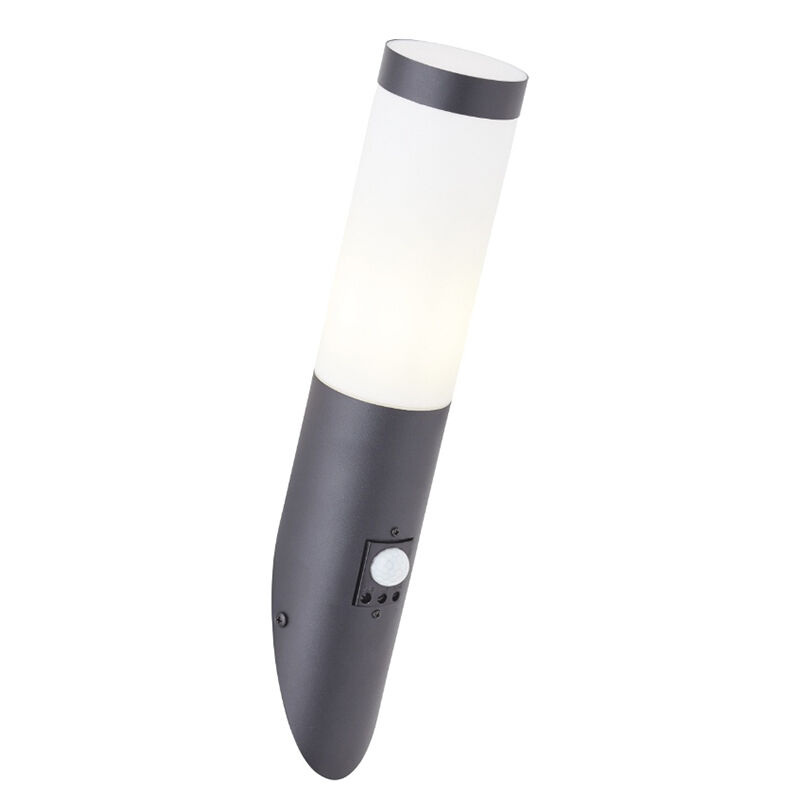 Metalen buiten wandlamp met bewegingssensor zwart, Meis, IP44