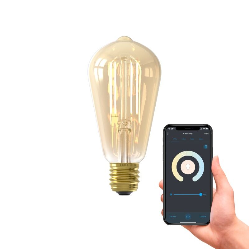 Calex Smart LED lamp E27 amber, 7W, 1800-3000K