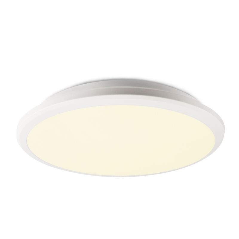 Moderne plafonniere Joachim, Mat wit, groot, met geïntegreerd LED