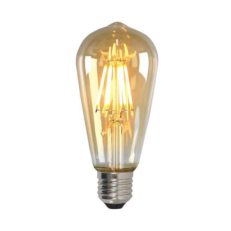 Dimbare Olucia E27 Edison LED lamp, ST58, 5W, Amber glas, 2200k
