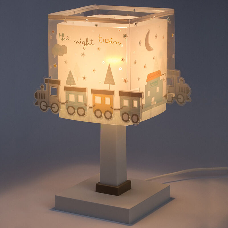 Kinderkamer tafellamp met treintje, grijs