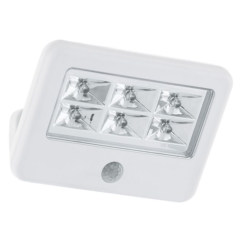 Witte buiten wandlamp met bewegingssensor kunststof, Patricia, 0,5W, 4000K LED, IP54