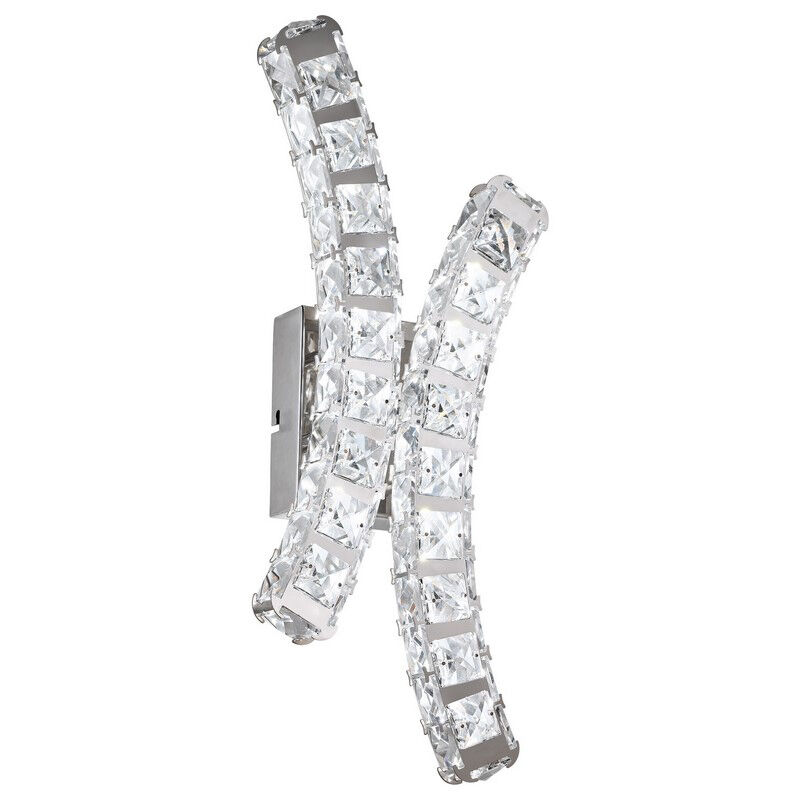 Chromen design wandlamp kristal, Dirk, 12W, 4000K LED