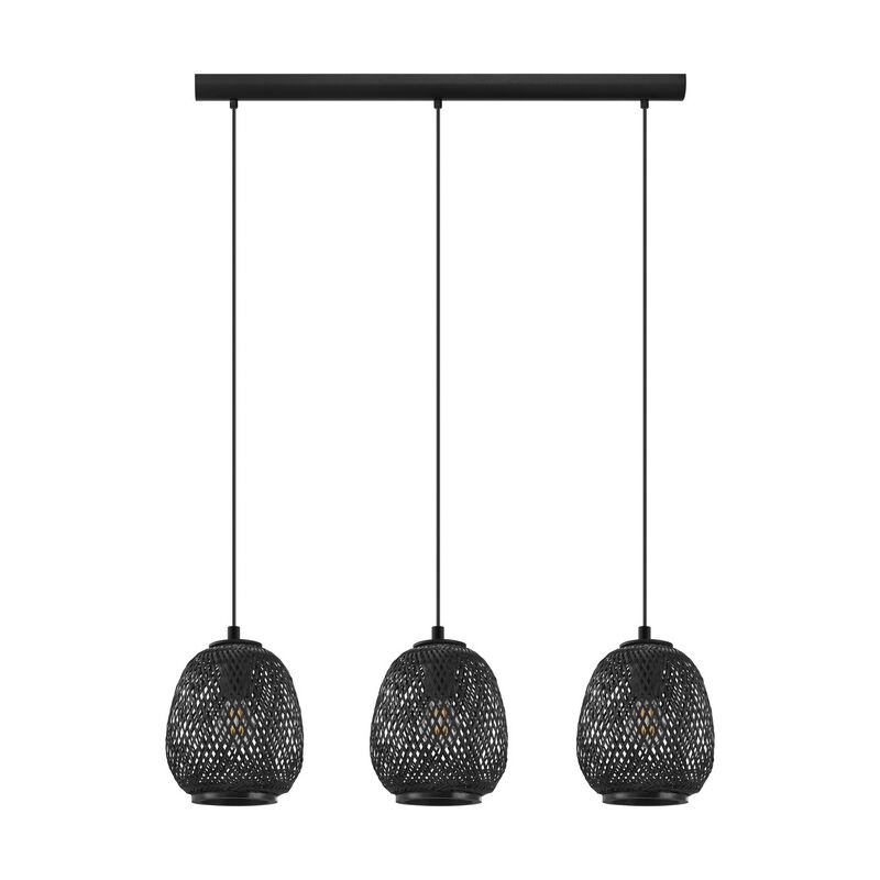 Houten hanglamp zwart, Nicole