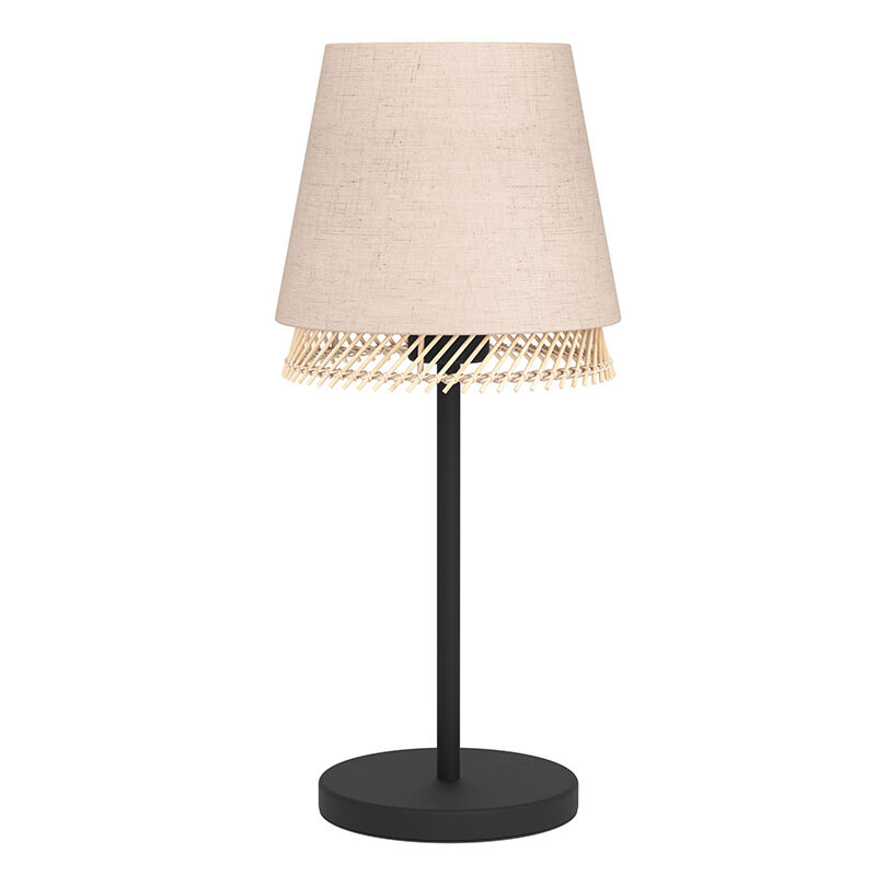 Beige tafellamp stof, Ruby, met schakelaar