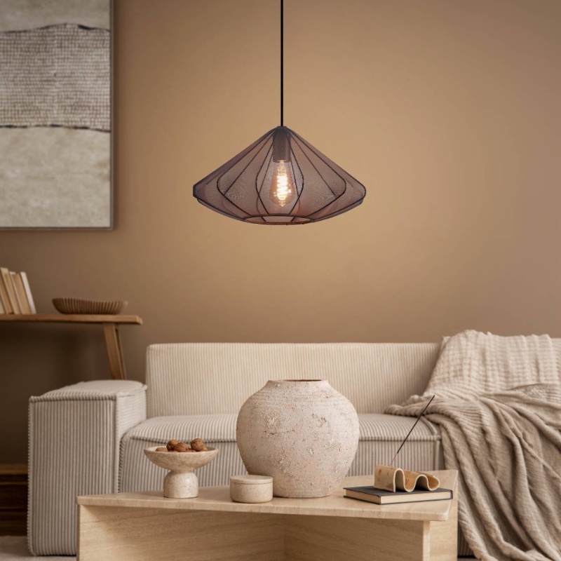 Zwarte industriële hanglamp staal, Agnese