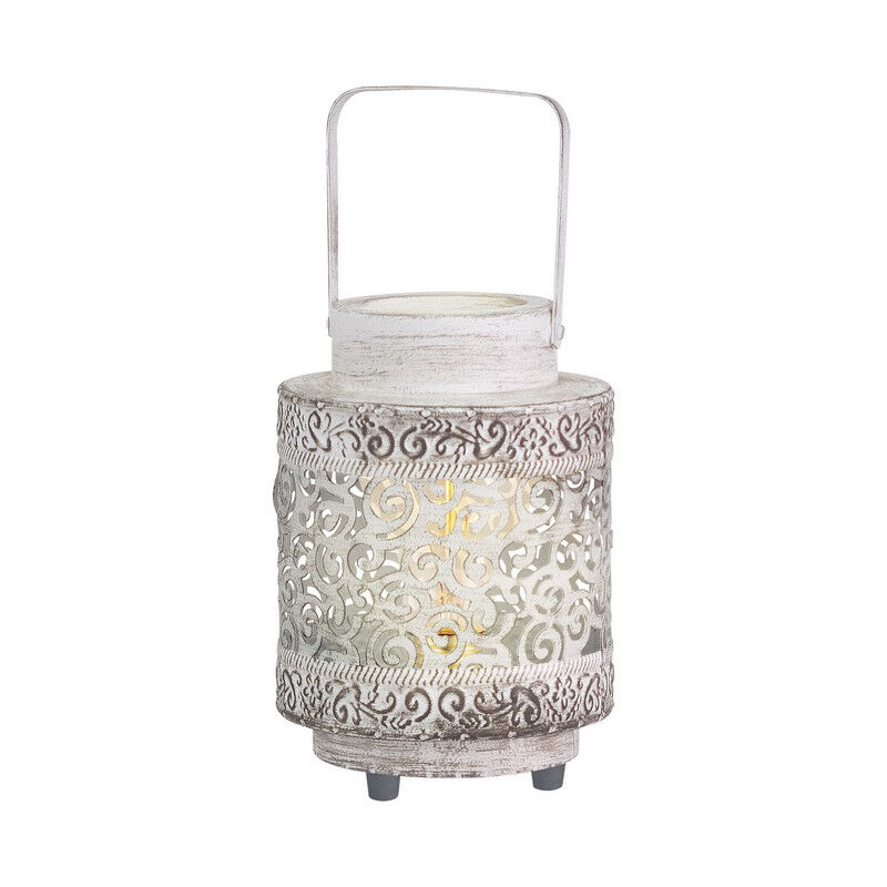 Witte oosterse tafellamp staal, Abdelrahman, met schakelaar
