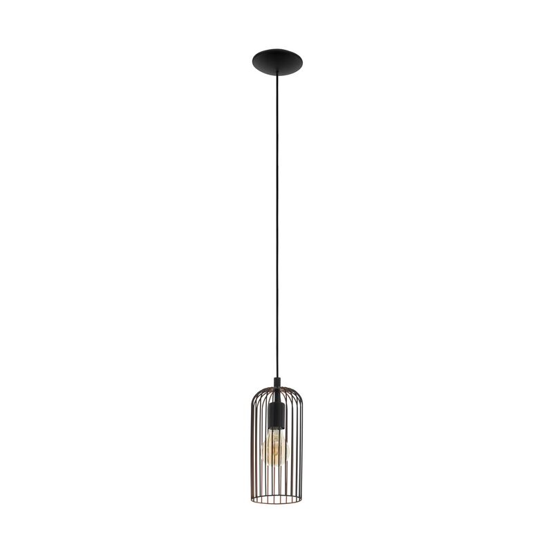 Zwarte industriële hanglamp staal, Silje