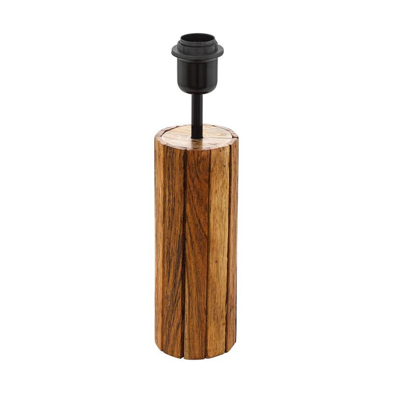 Landelijke tafellamp Jayvano Hout/Staal Bruin/Zwart
