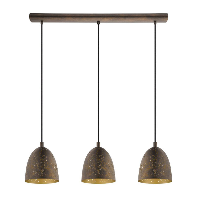Bruine retro hanglamp staal, Ajay