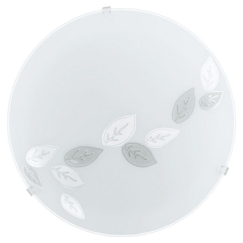 Witte plafonnière glas, Bada, bladeren