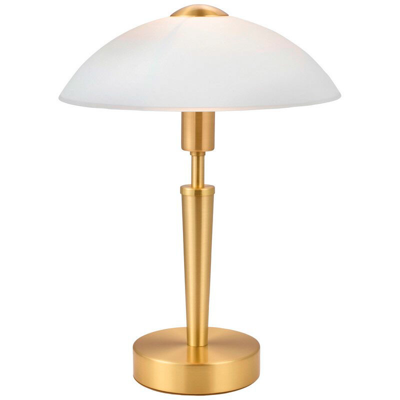 Gouden klassieke tafellamp glas, Miam, met touchdimmer