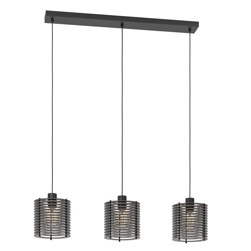 Zwarte industriële hanglamp hout, Randy