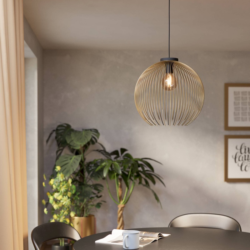 Gouden industriële hanglamp staal, Keimpe