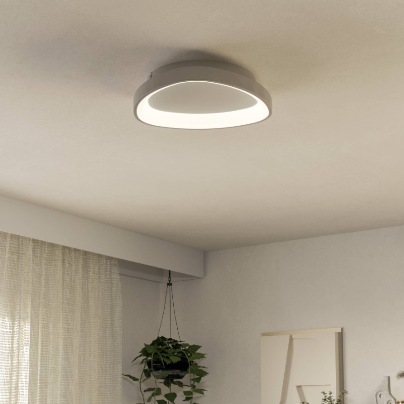 Witte plafondlamp, Shauni, 12W, warm tot koud wit verstelbare LED, met afstandsbediening