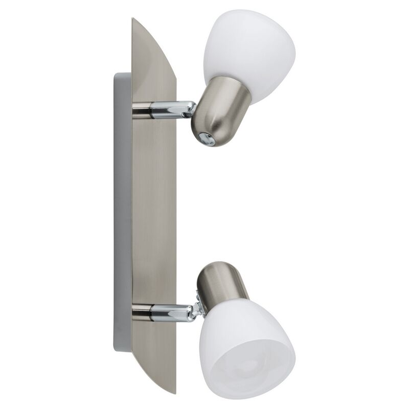 Nikkelen plafondspot Niene, staal, 2 lampen
