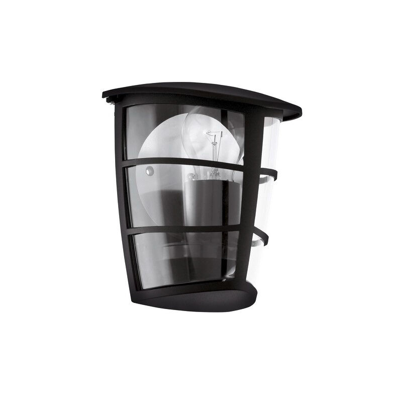 Zwarte moderne buitenlamp kunststof, Inas, IP44