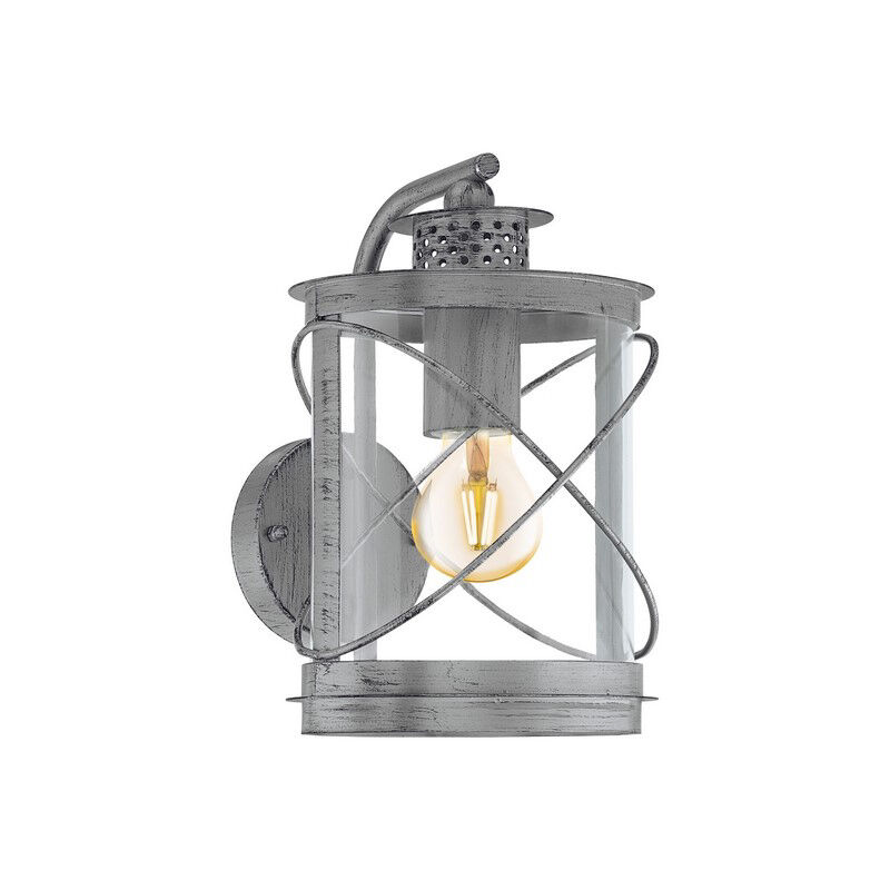 Zilveren buitenlamp kunststof, Alisia, IP44