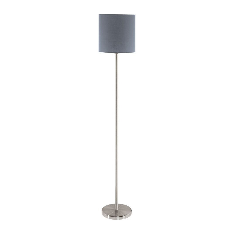 Grijze moderne vloerlamp stof, Abano, met schakelaar