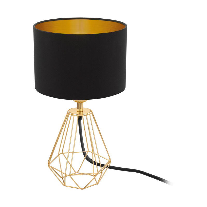 Messing design tafellamp stof, Acri, met schakelaar