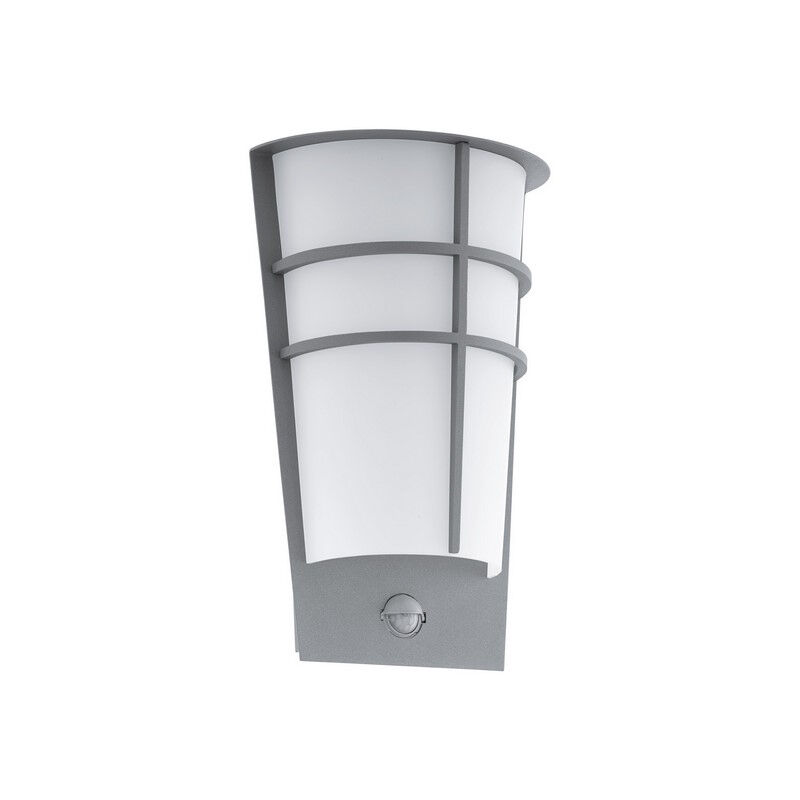 Zilveren buiten wandlamp met bewegingssensor kunststof, Bastiaan, IP44