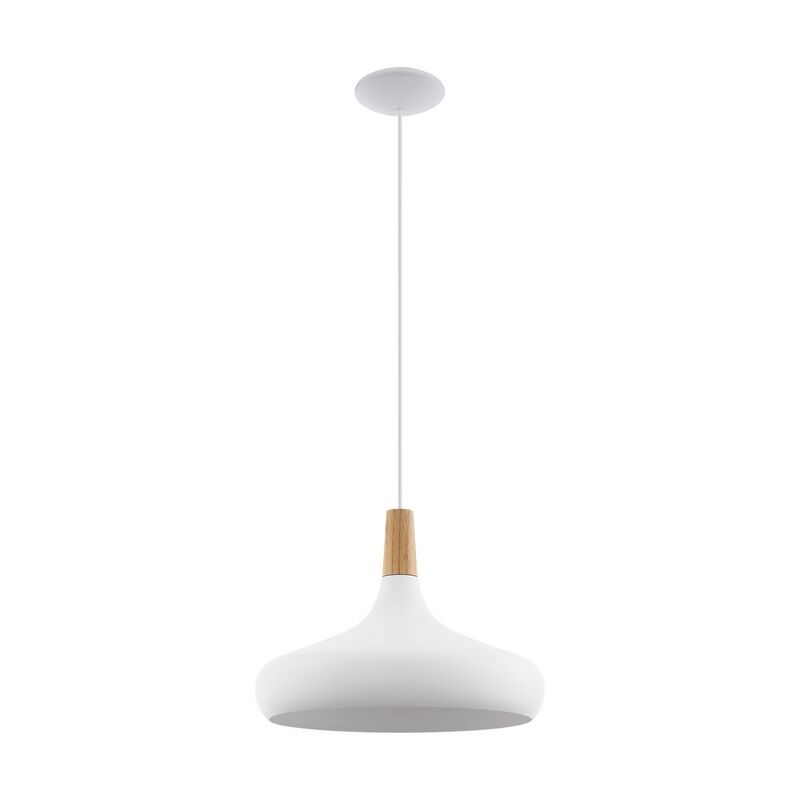 Witte hanglamp staal, Tjebbe