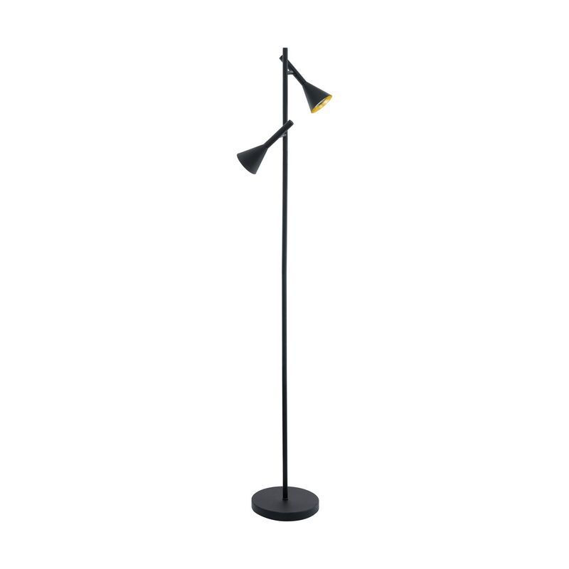 Zwarte vloerlamp Marielle, staal