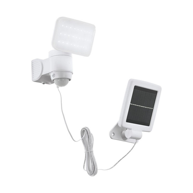 Witte buiten wandlamp op zonne-energie kunststof, Frits, 5W, 6500K LED, IP44