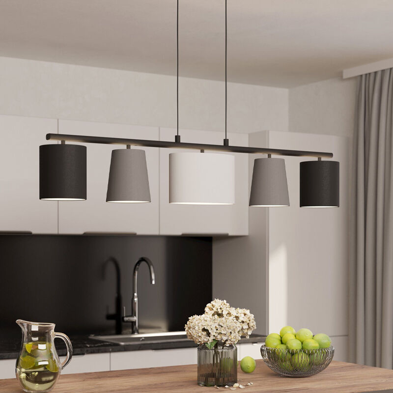 Grijze moderne hanglamp staal, Anina