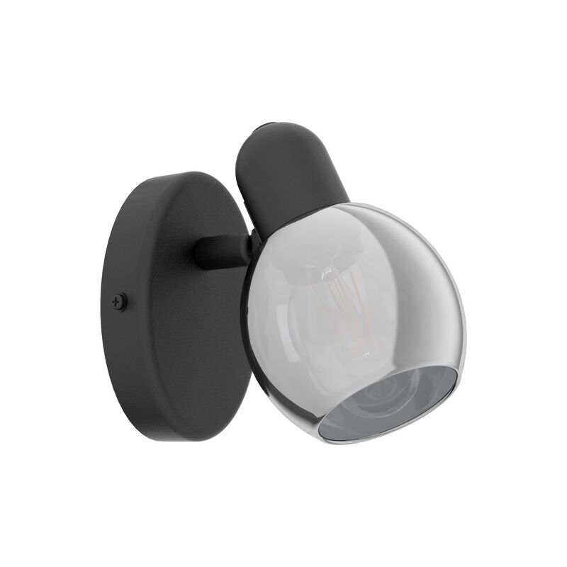 Zwarte design plafondspot, Ritchy, staal