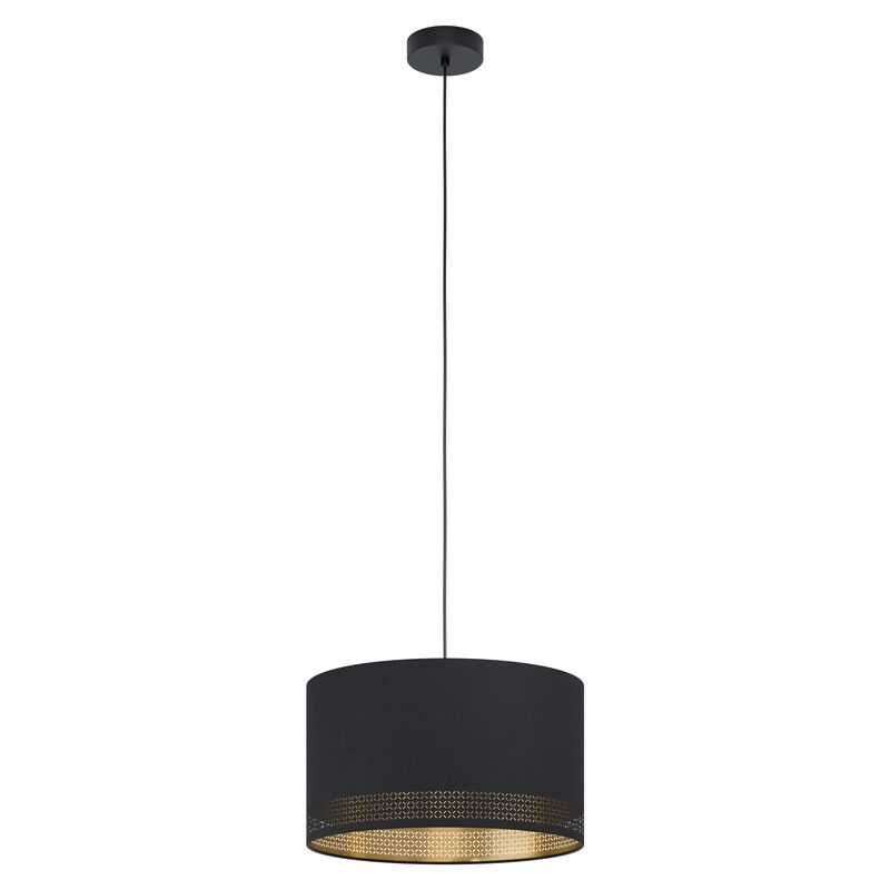Zwarte moderne hanglamp stof, Niko